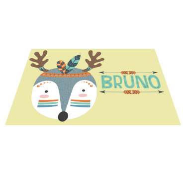 Tischset mit Namen nordischer Hirsch mit Namen - TenStickers