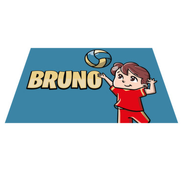 Kid volleyball player with name placemats - TenStickers