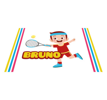 이름 플레이스매트가 있는 어린이 테니스 선수 - TenStickers