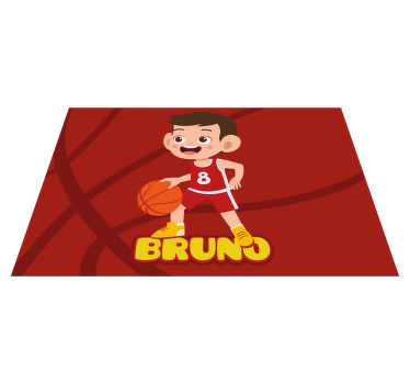 Kid basketball player with name  placemats - TenStickers