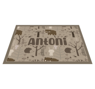 Tischset Kinder Waldtiere im skandinavischen stil - TenStickers