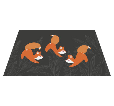 Scandinavian style foxes in forest placemats - TenStickers