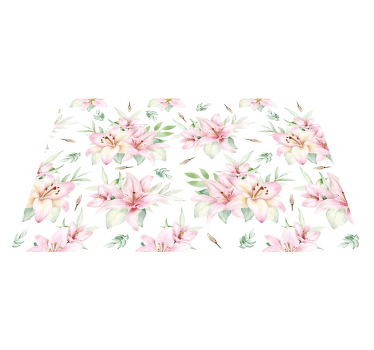 Rosa akvarell blommönster bordstablett - Tenstickers