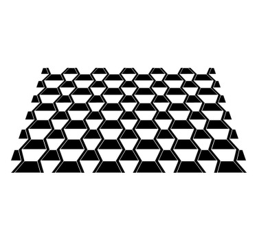 Black white hexagons textured placemats - TenStickers
