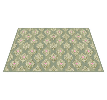 Franska gröna vintage mönster original bordstabletter - Tenstickers