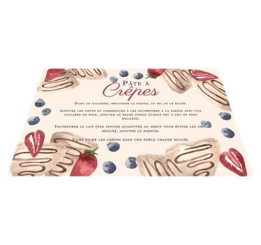 Set de table rectangulaire recette crêpes - TenStickers