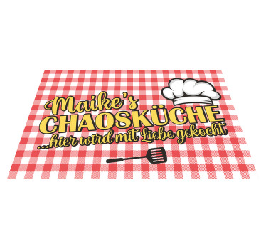 Tischset mit Namen Chaos Küche mit Name - TenStickers