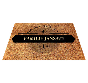 Vinyl placemat met eigen gezinsnaam - TenStickers