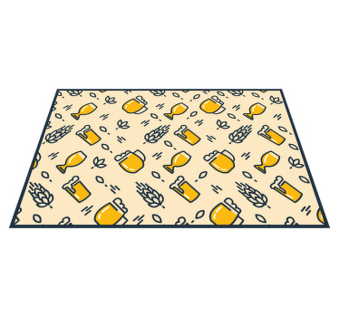 Tischset rechteckig Bier mit Reben - TenStickers