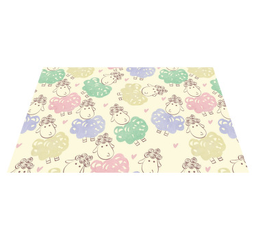 Sheep doodle pattern kids placemat - TenStickers