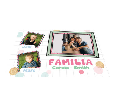 Mantel individual personalizable marcos de familia con nombresMar - TenVinilo