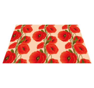 poppies pattern Placemats - TenStickers