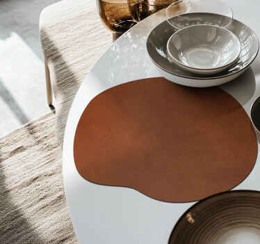 Brown leather texture placemats - TenStickers