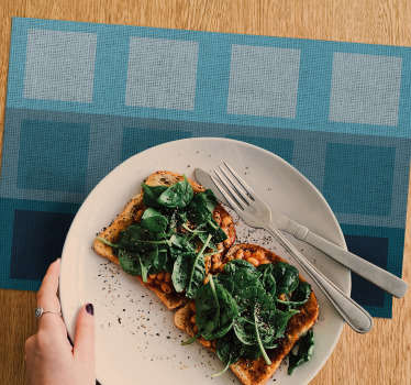 Platzdeckchen modern mit blauen Quadraten - TenStickers