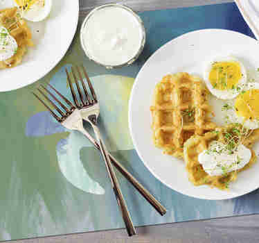 Mantel individual verde tortuga marina acuarela - TenVinilo