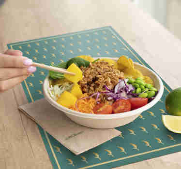 Mantel individual verde tortugas geométricas - TenVinilo