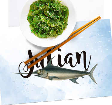 Set de table poisson Espadon avec nom - TenStickers