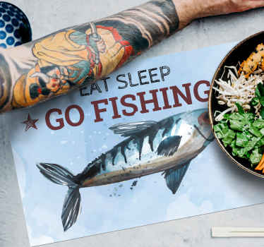 Tischset Fisch Eat Sleep Go Fishing - TenStickers