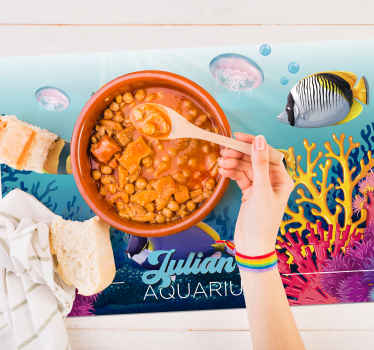 Mantel individual acuífero de peces con nombre - TenVinilo