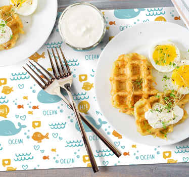 Mantel individual infantil ballena tonos pastel - TenVinilo