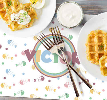 Mantel individual espinas coloridas con nombre  - TenVinilo