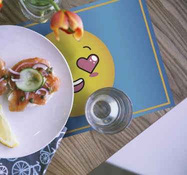 Mantel individual infantil emoji ojos corazones - TenVinilo