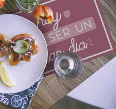 Mantel individual frase hoy será un gran día - TenVinilo