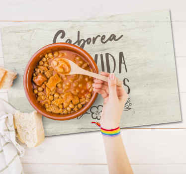 Mantel individual frases Saborea la vida sin prisas - TenVinilo