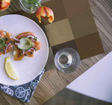 Mantel individual cuadrados de marrones - TenVinilo