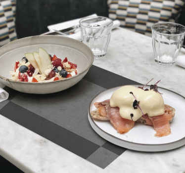 Mantel individual elegante tonos grises - TenVinilo