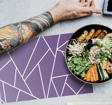 Mantel individual elegante triángulos morados - TenVinilo