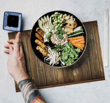 Manteles individuales textura tablero madera - TenVinilo