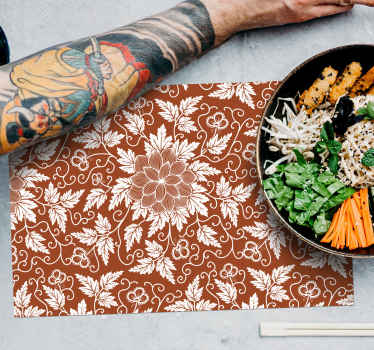 Set de table marron motif floral paisley - TenStickers