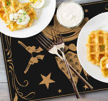 Chapéu de cowboy, bandana e individuais de mesa de revólver - TenStickers