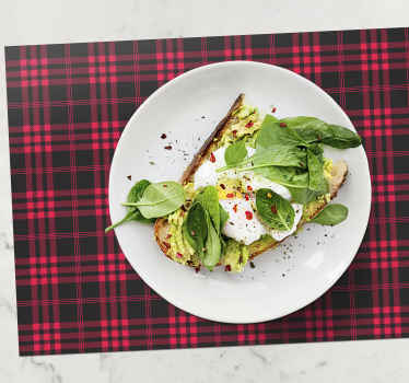 Mantel individual patrón navideño tartán - TenVinilo