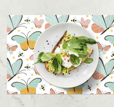 Mantel individual mariposas y abejas - TenVinilo