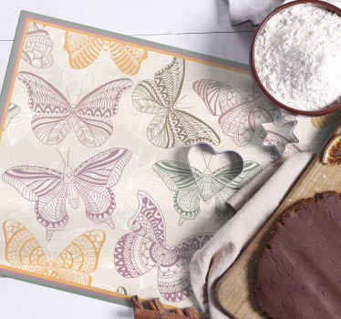 Mantel individual rectangular de mariposas  - TenVinilo