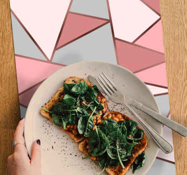 Mantel individual infantil patrón geométrico rosa - TenVinilo