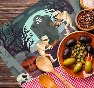 Mantel individual Halloween momias aterradoras - TenVinilo