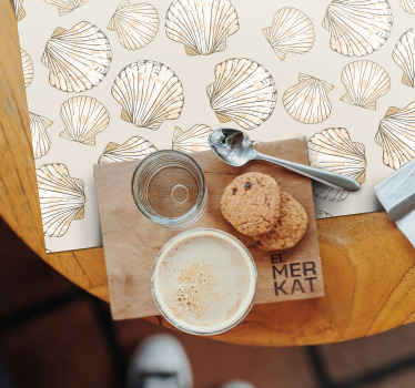 Mantel individual conchas vintage beige - TenVinilo