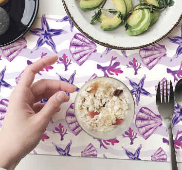 Individual de mesa conchas e estrelas do mar - TenStickers