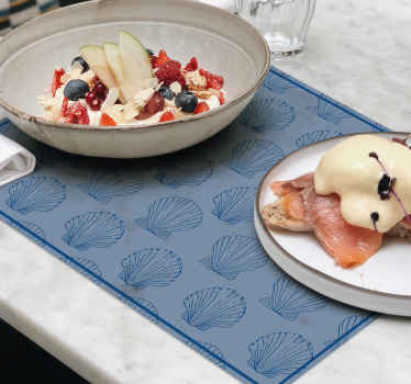 Individuais de mesa com conchas Tons de concha azul - TenStickers