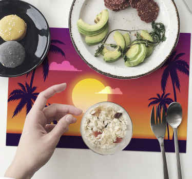 Mantel individual puesta de sol de los 70 - TenVinilo