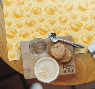 Mantel individual patrón sol de los 70 - TenVinilo