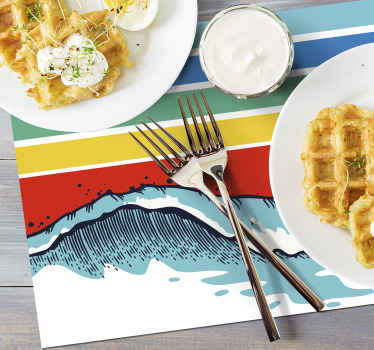 Retro waves 70's sun placemats - TenStickers