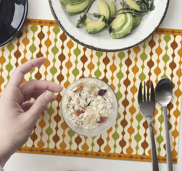 Rechthoekige placemats Gestreepte figuren uit de jaren 70 - TenStickers