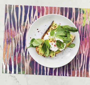 Individual de mesa de zebra do arco-íris - TenStickers