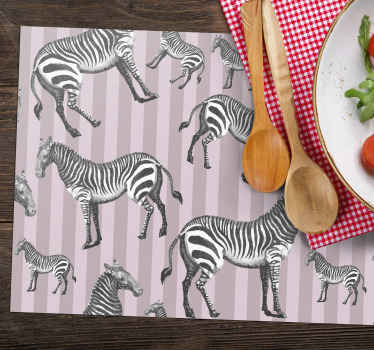 Vintage illustration pattern zebra placemats - TenStickers