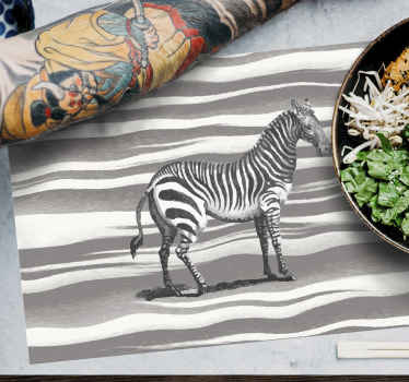 Vintage illustration motiv med zebra dækkeservietter - TenStickers