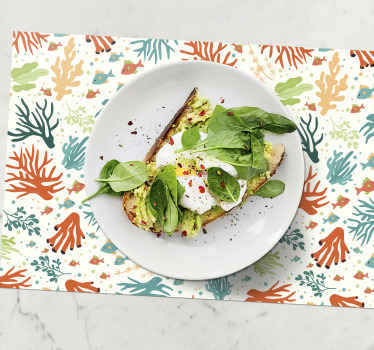 Individuais de mesa marítimos Coral colorido - TenStickers